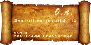 Oberleitner Archibáld névjegykártya
